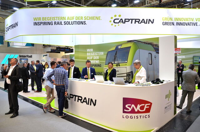 Stoisko Captrain po otwarciu targów Transport Logistic 2019 w Monachium